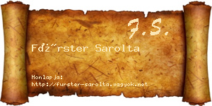 Fürster Sarolta névjegykártya